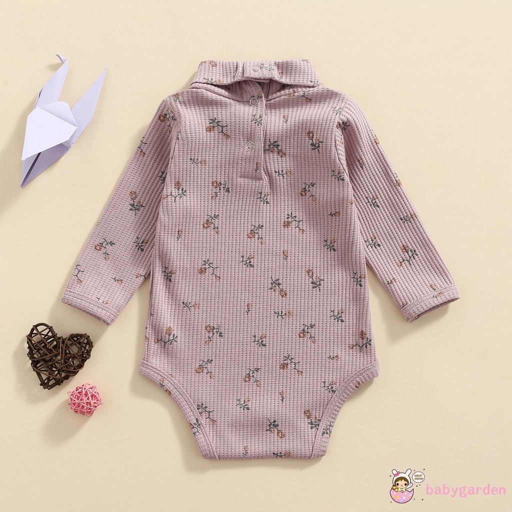 Áo Liền Quần Tam Giác Tay Dài Cổ Cao In Hoa Thời Trang Cho Bé Gái