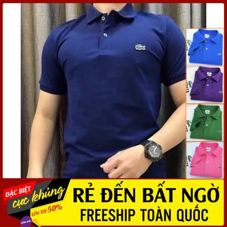 Áo Polo Nam cổ bẻ cổ trụ tay lỡ vải thun cá sấu Cotton thời trang, sang trọng lịch lãm nhiều màu | BigBuy360 - bigbuy360.vn