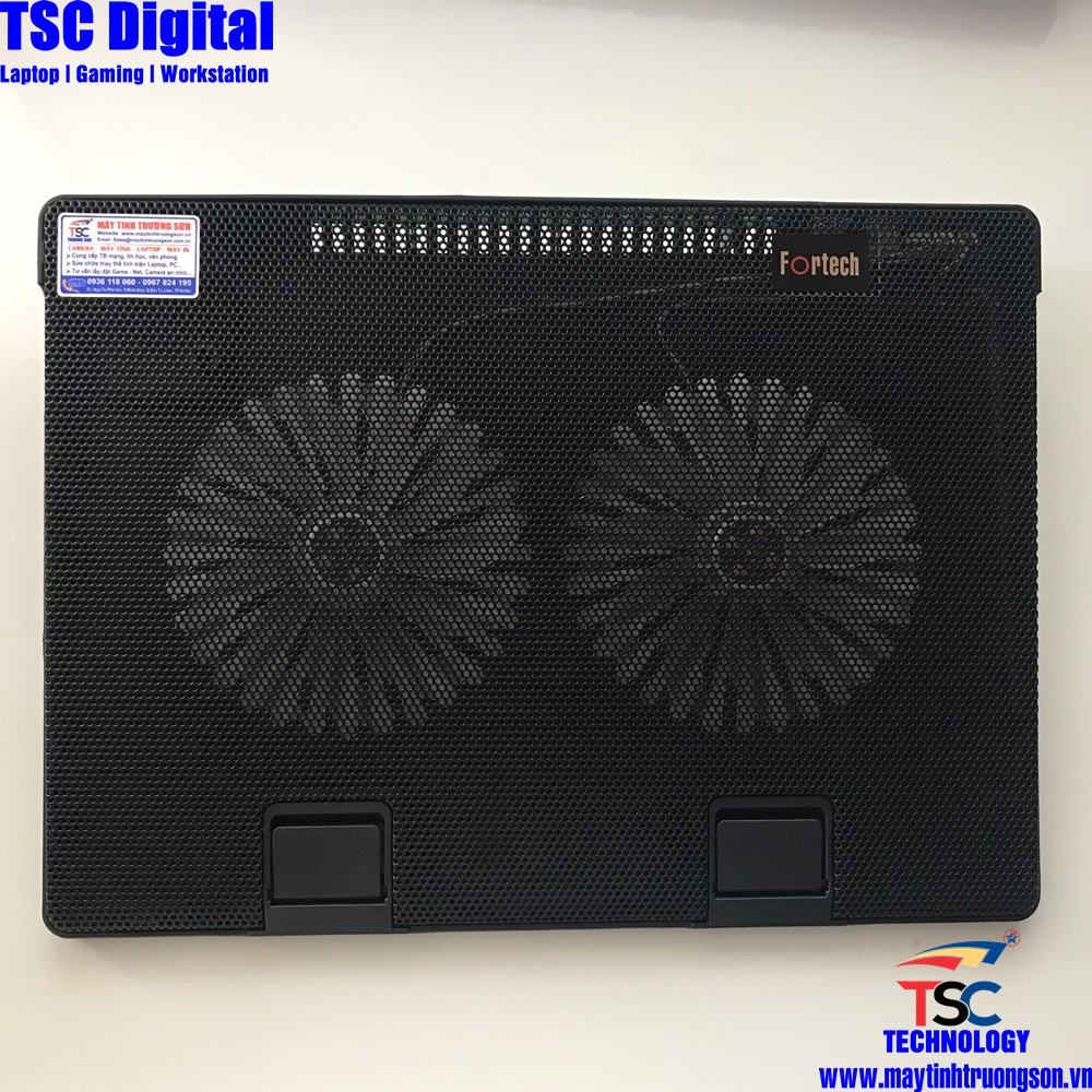 Đế Tản Nhiệt Laptop Cooling Pad FORTECH F119/ F222 2Fan | Chính Hãng Bảo Hành 6 Tháng