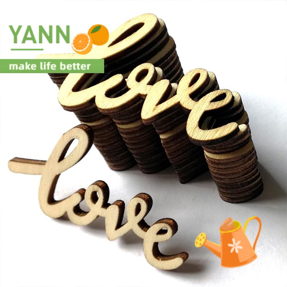 Bộ 18 Miếng Gỗ In Chữ Love Dễ Thương DIY 55mm Trang Trí Bàn Tiệc Cưới