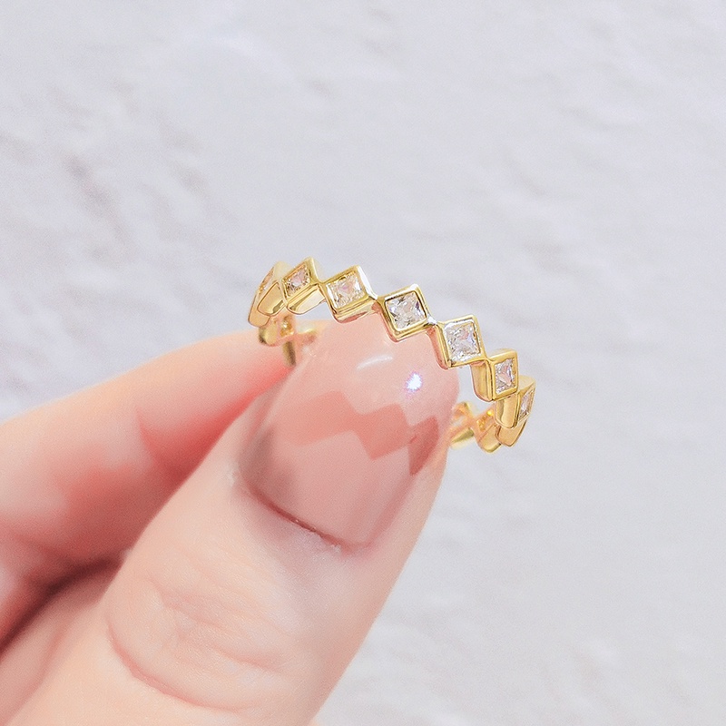 [Jiudoulan] Nhẫn Đính Kim Cương Mạ Vàng Thời Trang Thanh Lịch Cho Nữ