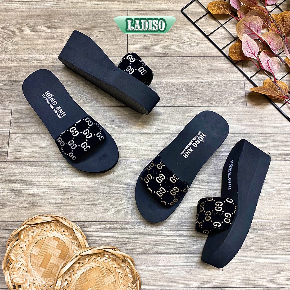 Dép xuồng nữ quai ngang siêu nhẹ xinh xắn cao 7 cm LADISO TT361 TT429
