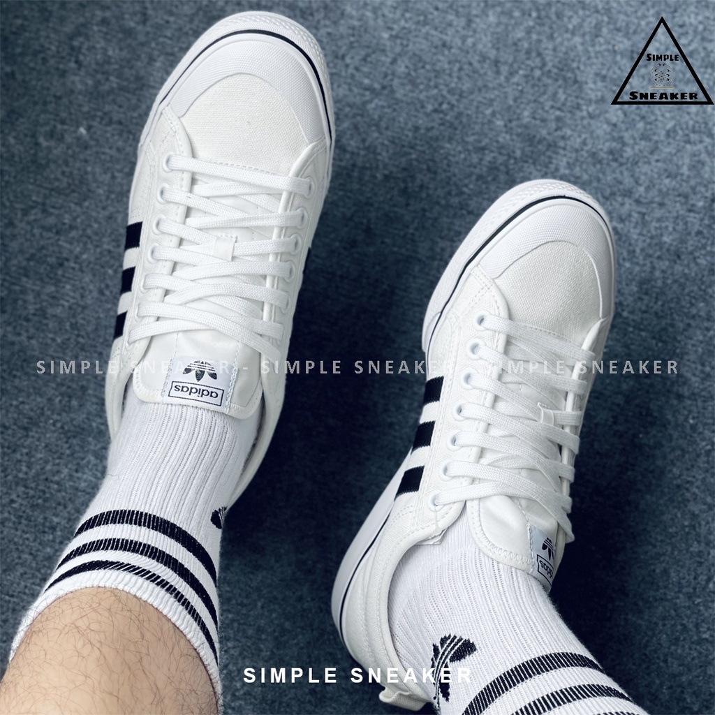 Giày Adidas Originals Nizza HÀNG CHÍNH HÃNG Adidas Nizza Trefoil Black White - Giày Thể Thao Nam Nữ - Simple Sneaker