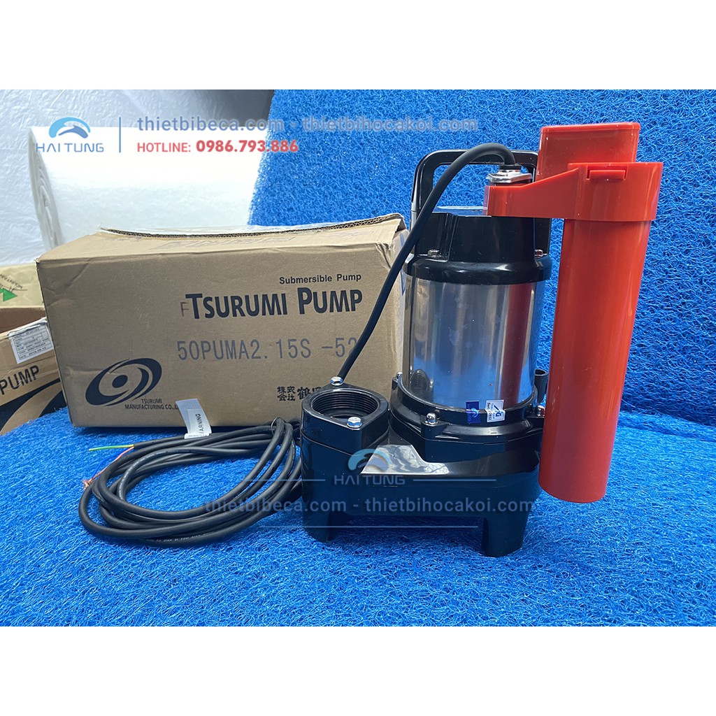 Máy Bơm Nước Tsurumi Nhật Bản 50W, 100W, 150W, 200W, 400W. Bơm Luồng, Bơm Xả Cặn Có Phao Chống Cạn