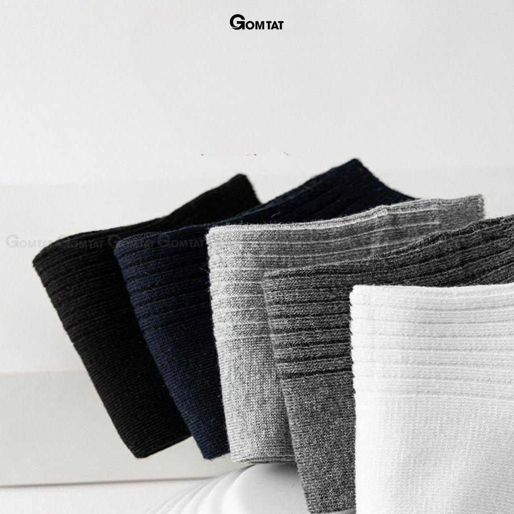 Tất nam cổ ngắn trơn màu cao cấp GOMTAT chất liệu cotton mềm mại, thoáng mát - NT2-FIVE-2005-1DOI