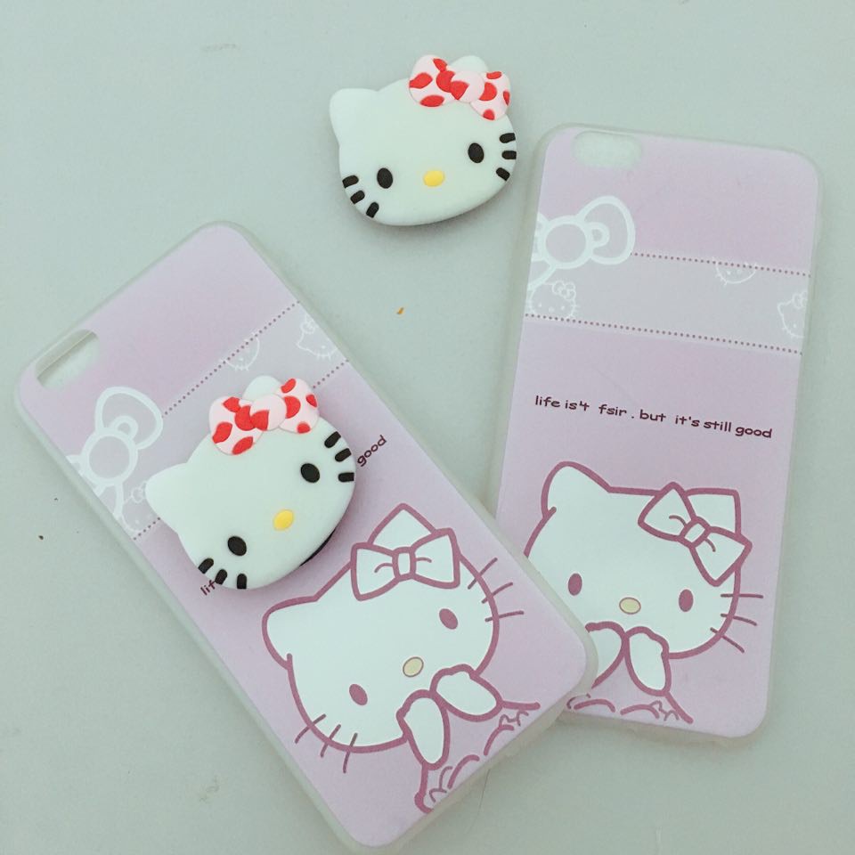 ỐP IPHONEỐp Lưng Iphone Hello Kittyy  - Cho Iphone 6 6s 6Plus 6sPlus 7Plus 8Plus X - (Tặng kèm giá đỡ)