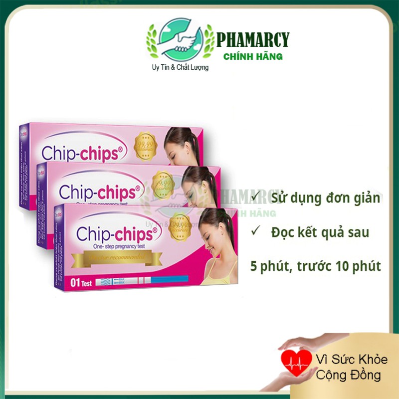 Que test thử thai kết quả siêu nhanh chính xác cao Chip Chips [GIẤU TÊN KHI GIAO HÀNG]