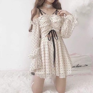 Váy chấm bi kèm ảnh thật