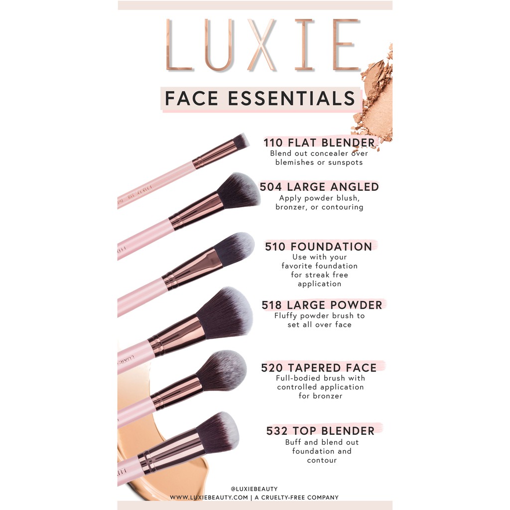 Bộ cọ trang điểm LUXIE Rose Gold Collection