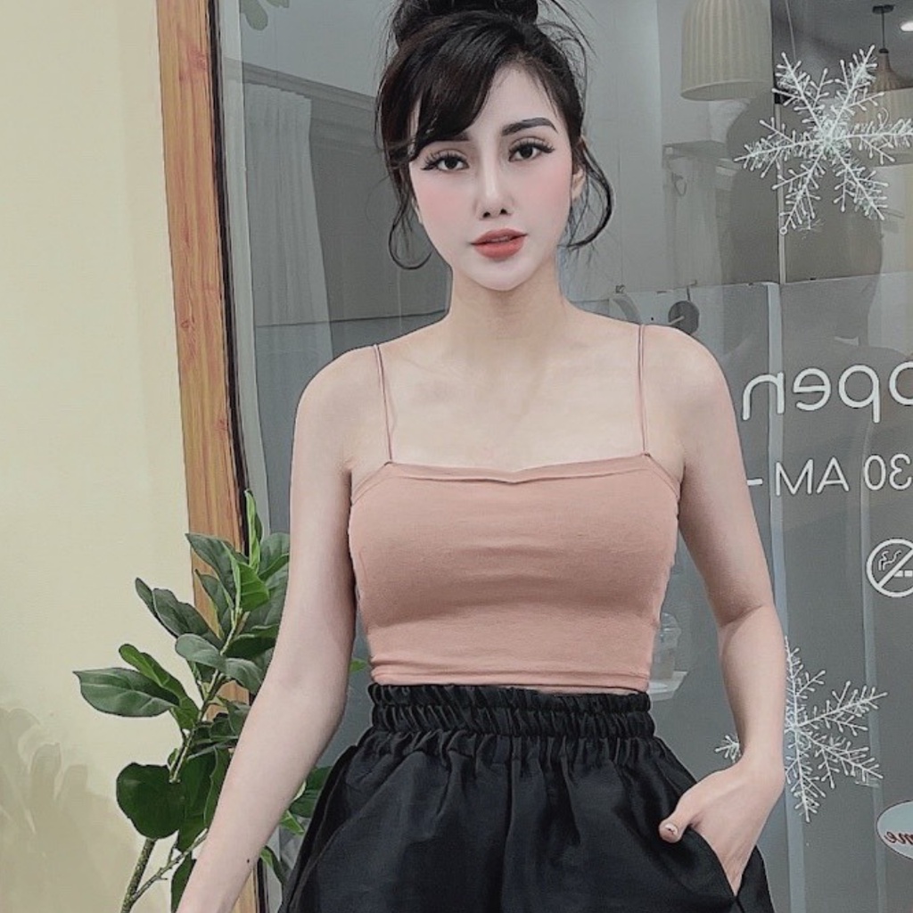Áo croptop nữ kiểu ống 2 dây Hoàng Tình Store, thun borip co giãn tốt thấm hút mồ hôi Freesize | BigBuy360 - bigbuy360.vn
