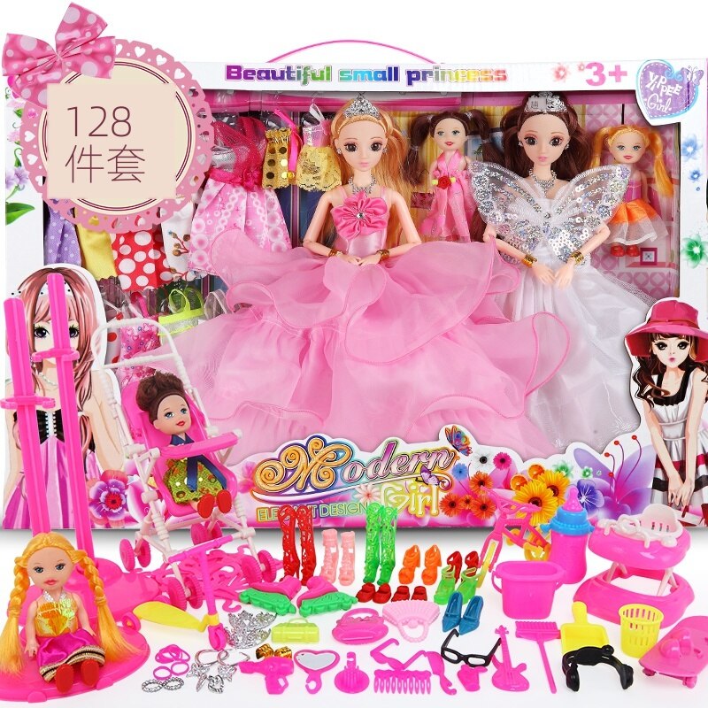 Bộ Đồ Chơi Búp Bê Barbie Thiết Kế Xinh Xắn Cho Bé Gái