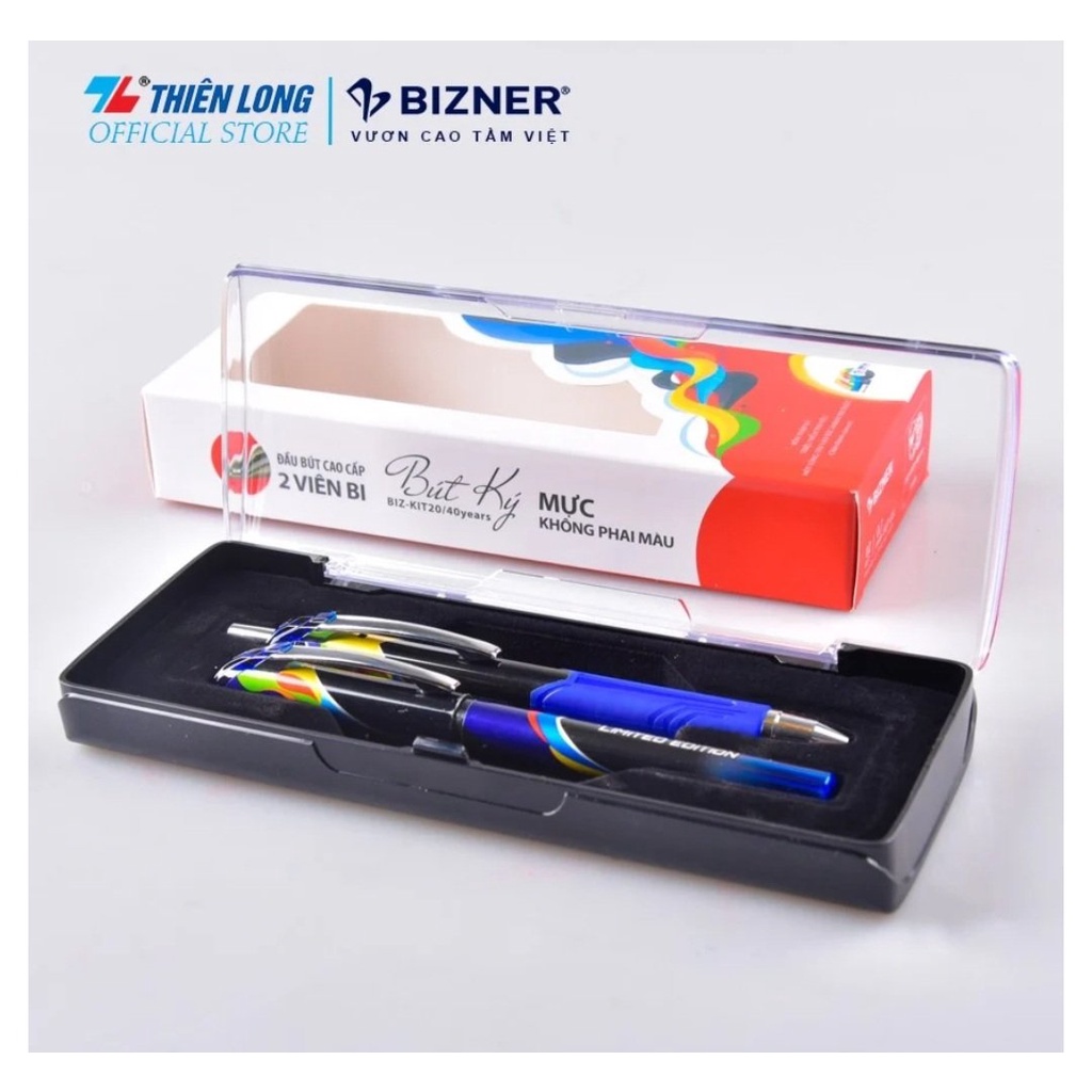 Bộ 2 Bút gel Thiên Long Bizner BIZ-KIT20/40years - Bút ký không phai màu, hàng chất lượng và an toàn