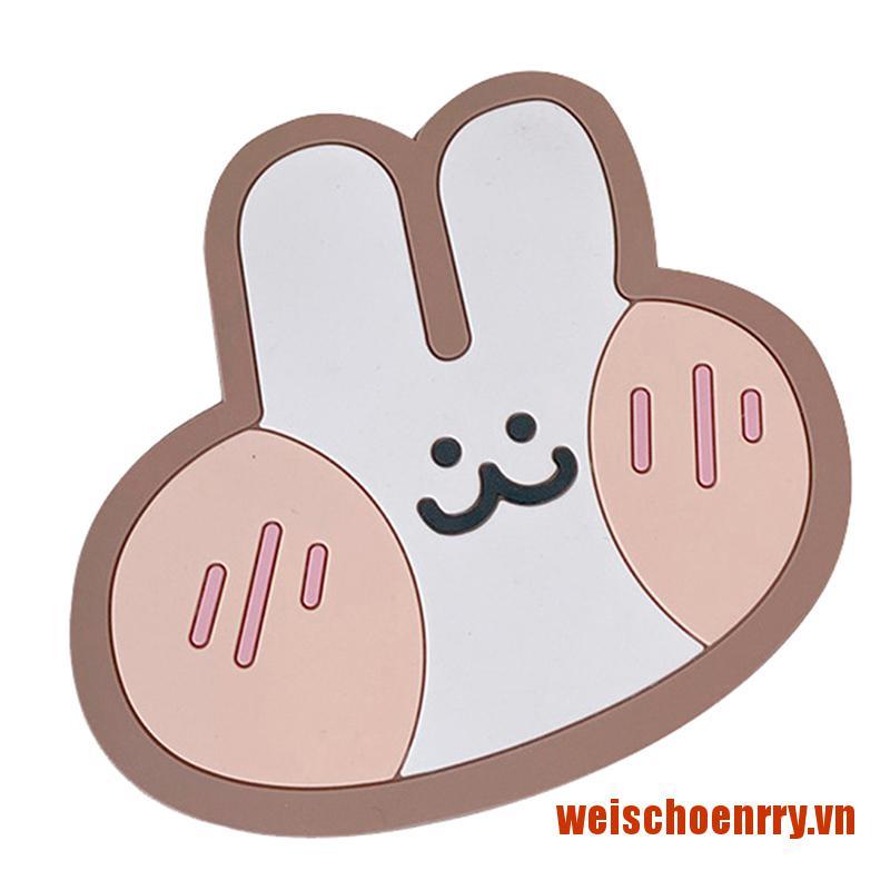 Đế Lót Ly Cách Nhiệt Chống Trượt Hình Thỏ Hoạt Hình Đáng Yêu