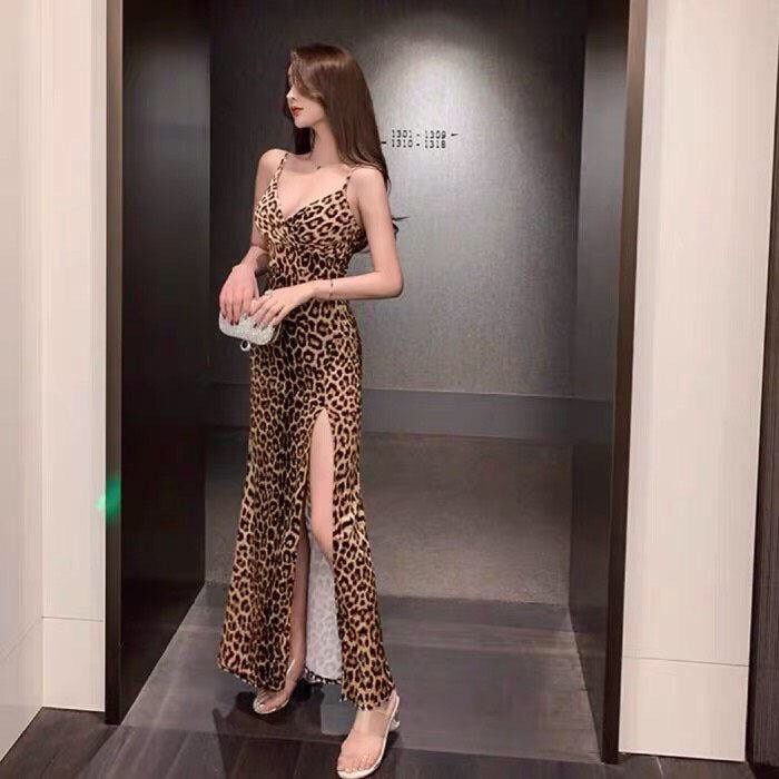 (Bỏ sỉ)Đầm maxi body da beo 2 dây tăng đơ dễ điều chỉnh, xẻ tà sang chảnh, may kỹ siêu hot mã 6F2305255