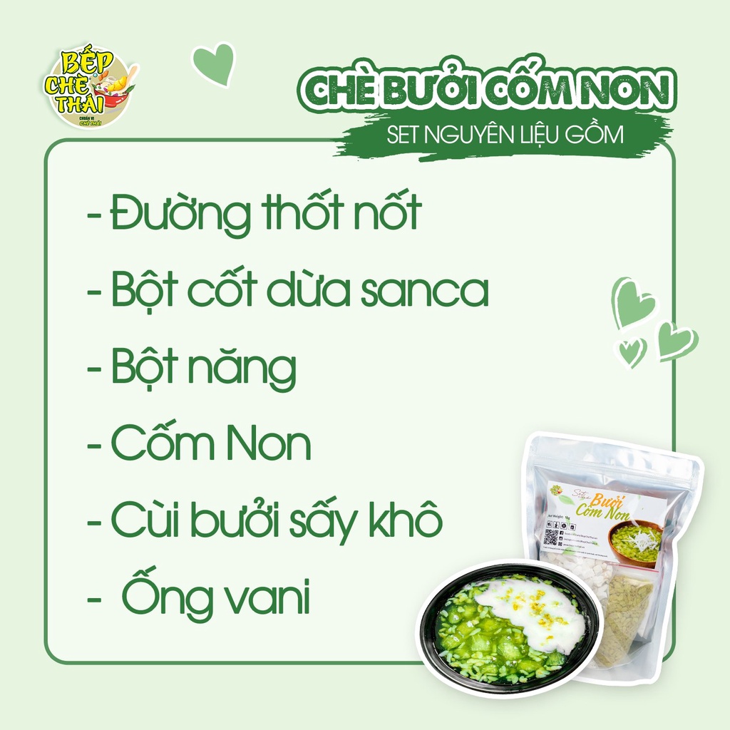 Set chè bưởi cốm non siêu cùi An Giang  tặng kèm công thức Bếp Chè Thái