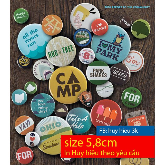 In huy hiệu theo yêu cầu 10 cái size 5,8cm