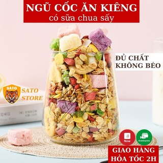 Ngũ cốc giảm cân ăn kiêng có sữa chua khô kèm hoa quả sấy thơm ngon