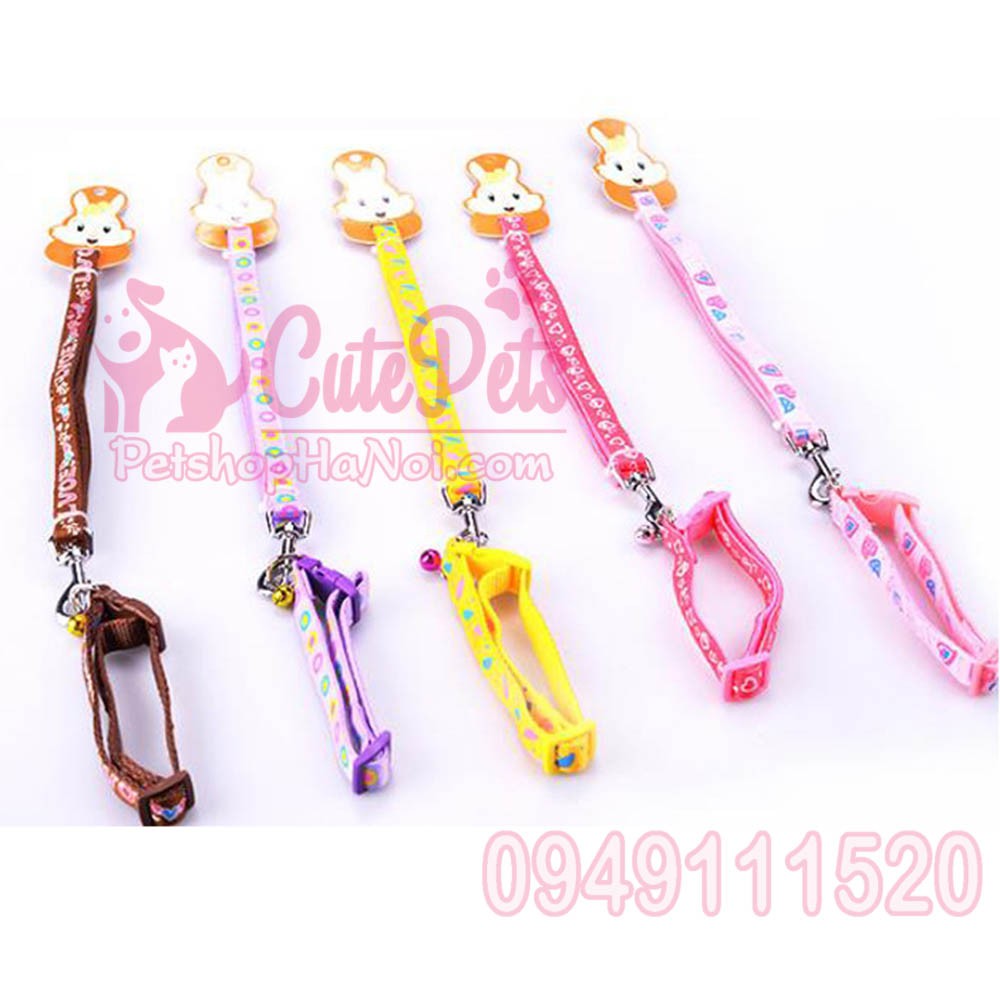 🐩 Dây dắt kèm yếm ngực hoặc vòng cổ nhiều màu 2 lớp vải dù - CutePets Phụ kiện chó mèo Pet shop Hà Nội