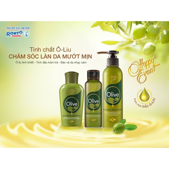 Combo 10 gói Sữa rửa mặt tinh dầu olive ngừa mụn Happy Event Antenatal Face Wash 3ml