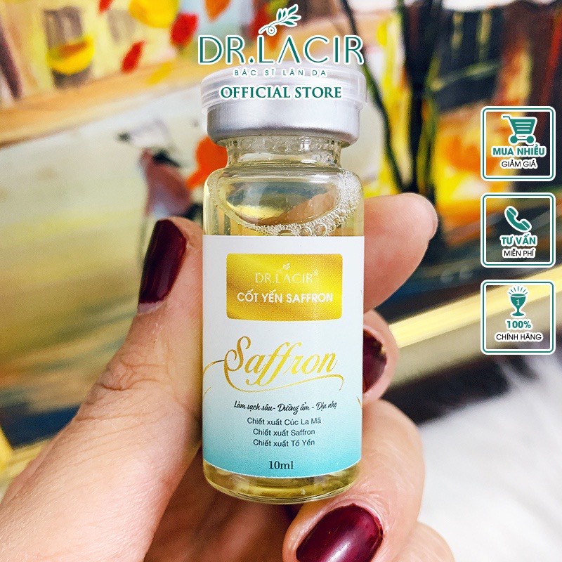 Mini Toner Cốt Yến Saffron Drlacir, Chai 10ml,Giúp cấp ấm,cấp nước cho da,làm dịu da,se khít lỗ chân lông