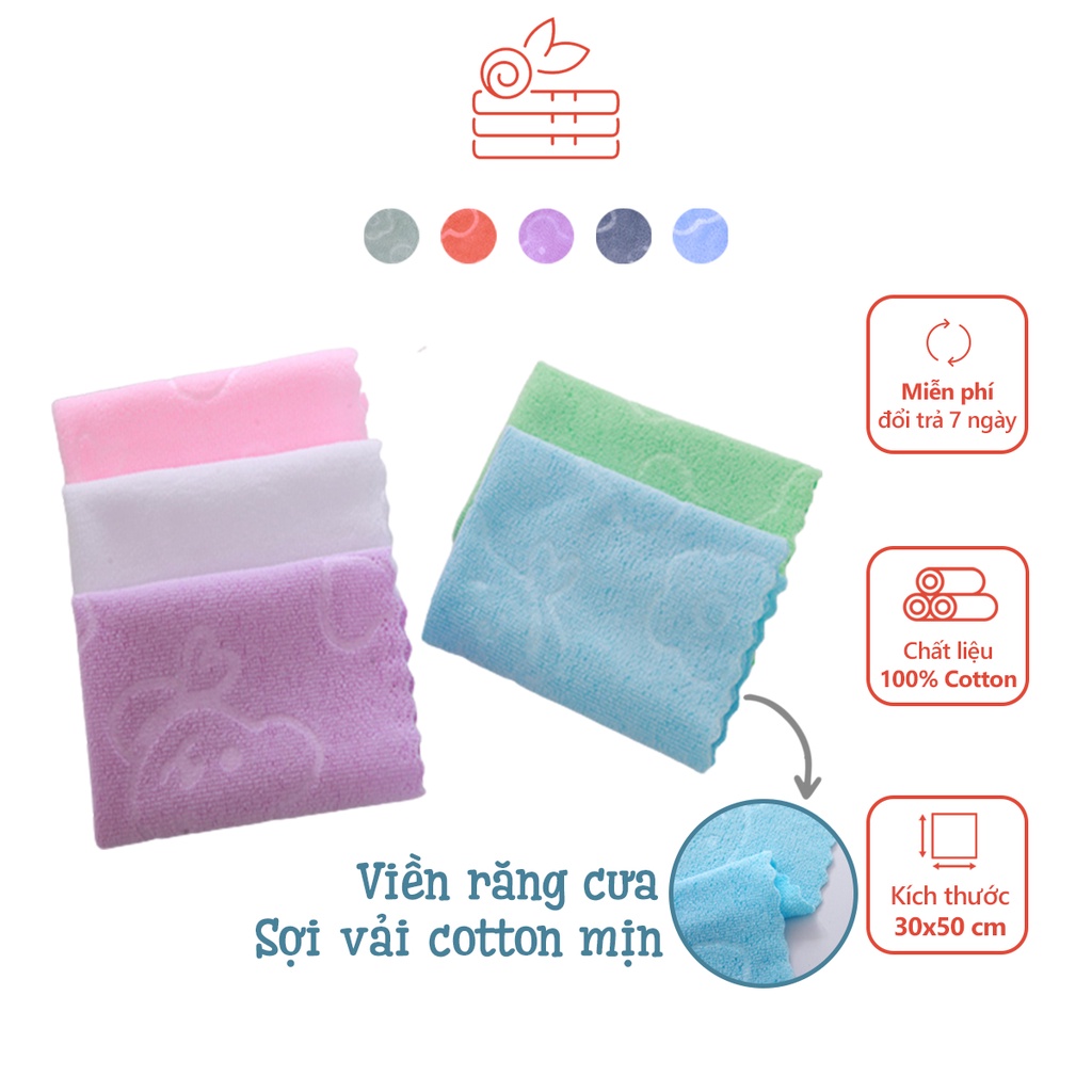 Khăn bông cotton mềm mịn khăn lau đa năng siêu thấm hút nước kích thước 15x26cm