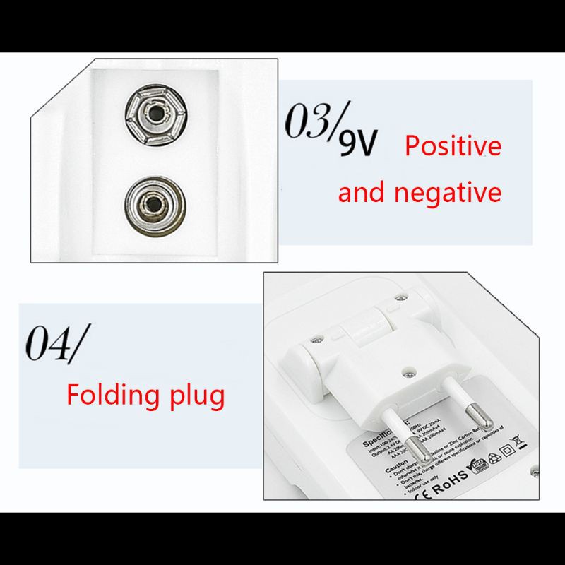 Đế Sạc Nhanh 4 Ngăn Thông Minh Cho Pin Aa Aaa 9v Ni-Mh Ni-Cd