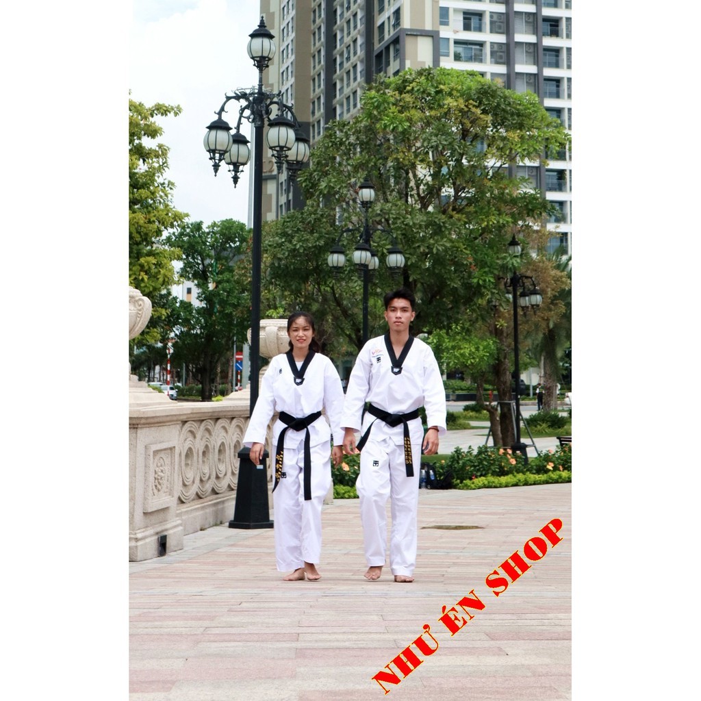 Võ Phục Taekwondo Cổ Đen Moto Loại Tốt. (Không kèm đai)