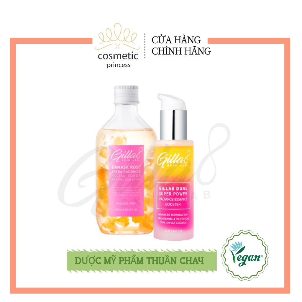 [GILLA8]COMBO GILLA8 DƯỠNG TRẮNG (TONER+ESSENCE)