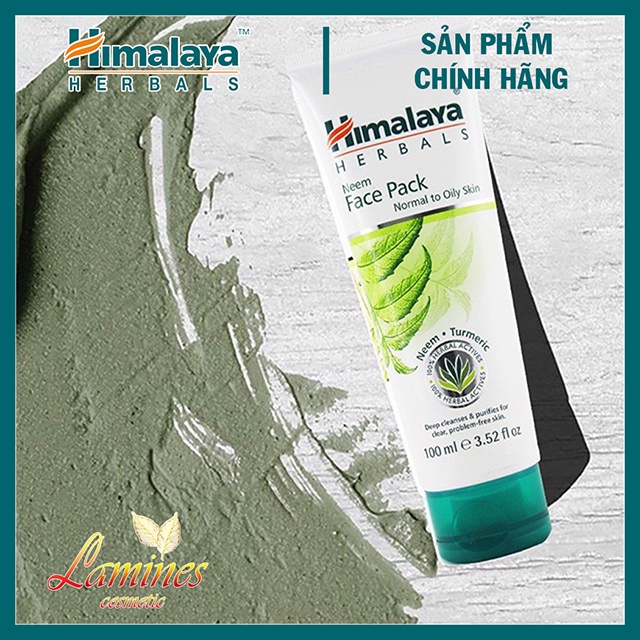 Mặt Nạ Đất Sét Lá Neem Himalaya Loại Bỏ Mụn Bã Nhờn và Mờ Thâm | Himalaya Neem Face Pack 100ml - Tặng Cọ Quét
