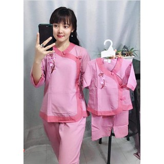 Set đồ lam đi chùa mẹ và bé