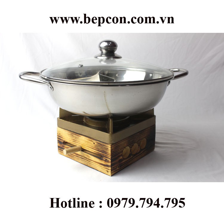 Nồi Lẩu  Hugia Tặng ngay Gắp Inox  - Nồi lẩu Hotpot 2 ngăn Hàn Quốc size 30