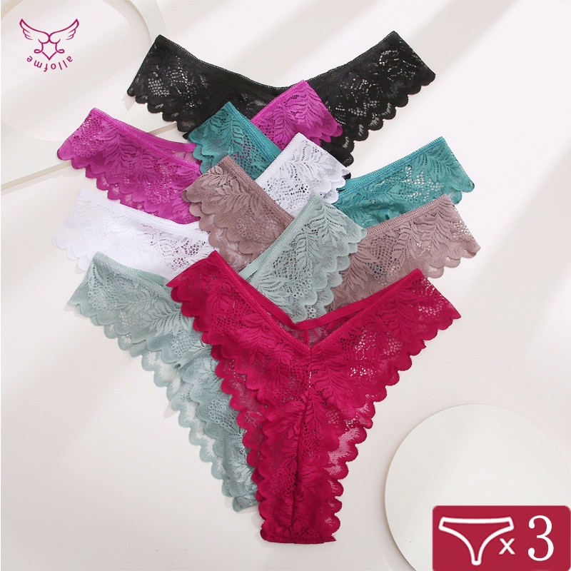 Set 3 quần lót ALL OF ME phối ren hoa gợi cảm dành cho nữ