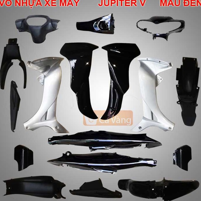Vỏ nhựa xe máy Yamaha Jupiter V - nhựa TRẮNG CAO CẤP (LOẠI 1) màu ĐEN