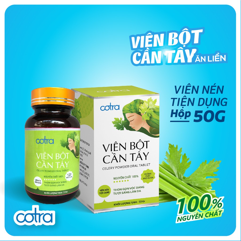 Viên Bột Cần Tây Nghệ Mật Ong Sấy Lạnh Cotra-  Nguyên Chất 100% từ thiên nhiên, giúp giảm cân, detox cơ thể