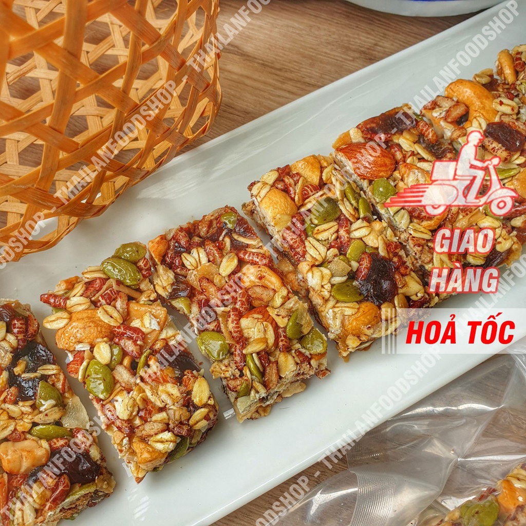 Thanh Ngũ Cốc Gạo Lứt Chà Bông Rong Biển Granola Bar - Ăn Kiêng - Túi  1Kg