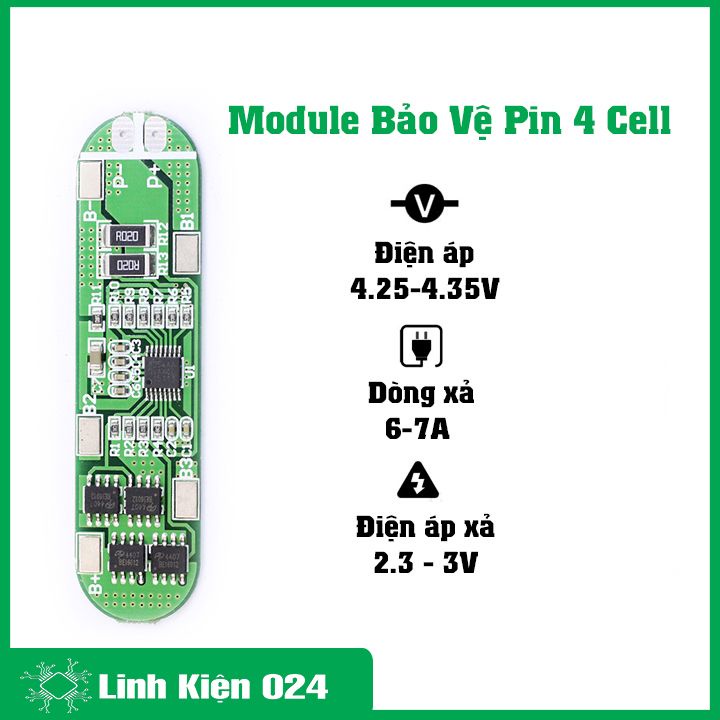 Module bảo vệ pin lithium 4 cell 16.8V dòng xả 6A