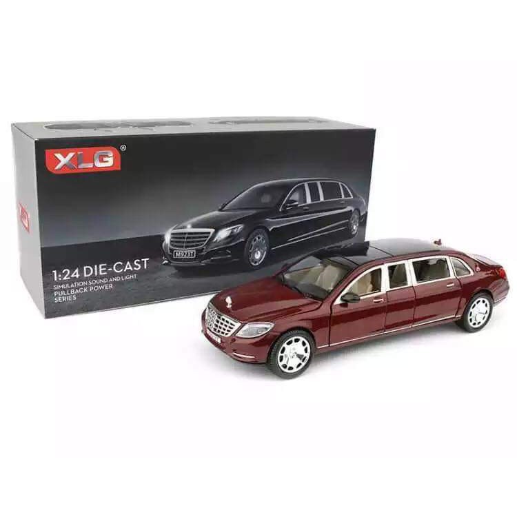 [SALE30% - FREESHIP] Ô TÔ MÔ HÌNH SẮT TRƯNG BÀY MERCEDES-BENZ MAYBACH S600 1:24 XLG(Đỏ đun) ĐỒ CHƠI CAO CẤP KHÔNG CHÌ