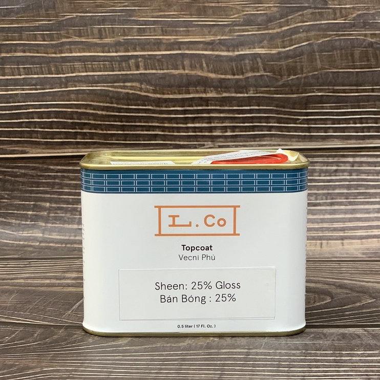 Vecni Phủ Gỗ Không Màu Khô Nhanh bóng 25% TOP COAT L.CO 25% Dung Tích 0.25L,0.5L,1.2L