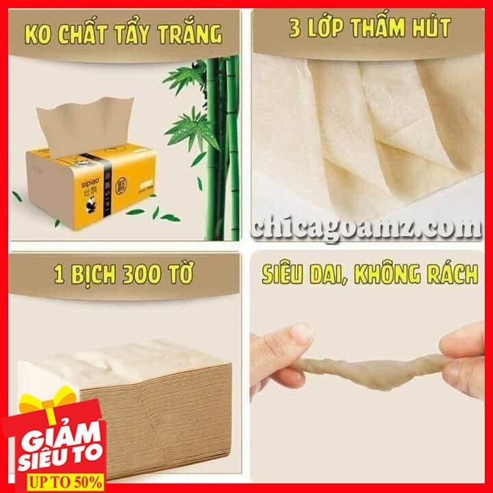 THÙNG 30 GÓI GIẤY ĂN GẤU TRÚC SIPIAO [GIẤY ĐỦ]