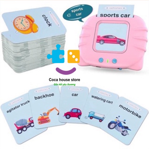 Máy đọc thẻ Tiếng Anh - đồ giải trí dạy dỗ cho bé hiện đại ngôn từ Flashcard mèo con tin cậy cho bé Shop BENA deal Sock