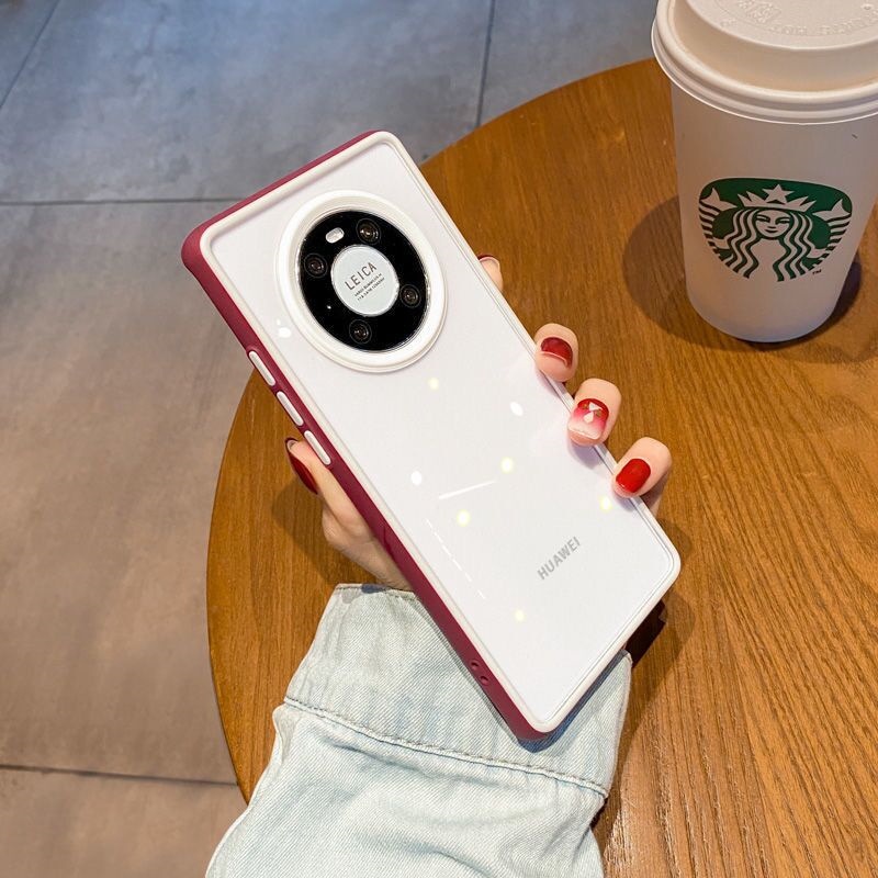 Ốp điện thoại khung màu tương phản bảo vệ toàn diện cho Huawei Mate30 4Pro Mate 40RS Porsche P30 P40 P50 Pro