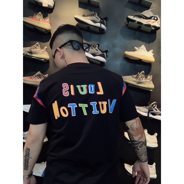 Áo Thun Nam Lv, phông hình Lv cực chất 2 màu Trắng Đen thun cotton co giản cao cấp Form Unisex đẹp giá rẻ HOT nam nữ