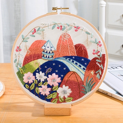 Embroidery diy material package handmade self-embroidered cloth art decorative painting adult beginner European style living room creative embroidery small painting