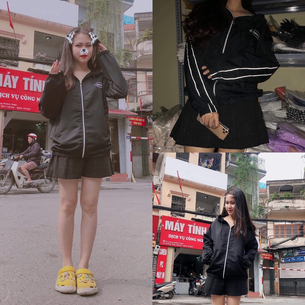 Áo khoác kaki form rộng , Áo khoác form rộng  cro phản quang chất liệu kaki logo thêu - chất vải xịn  Teenstore.365