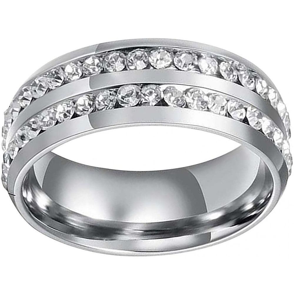 Ghim Cài Áo Bằng Thép Không Gỉ OKDEALS Mới|Nhẫn Cặp Đính Đá Zircon Đơn Giản Phong Cách Âu Mỹ Thời Trang