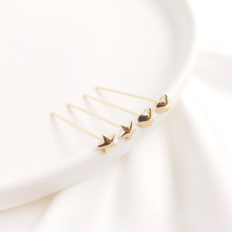 Phụ Kiện Kim Gài Trang Sức Bằng Đồng 14K Hình Ngôi Sao Trái Tim Năm Cánh Màu Sắc