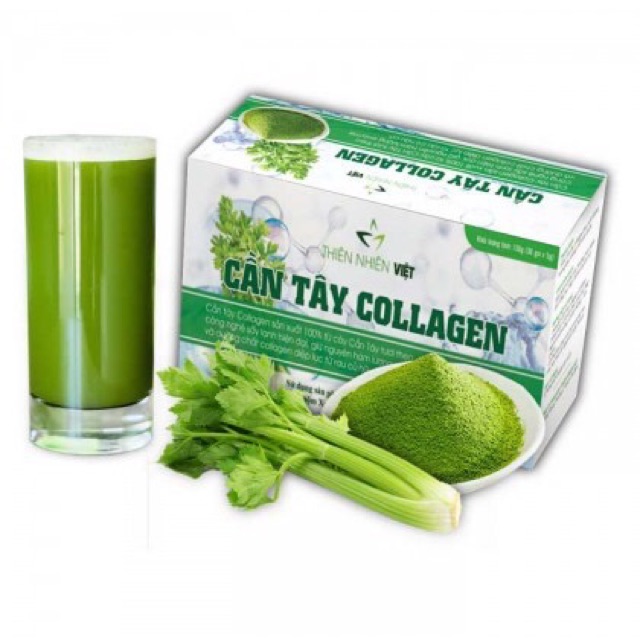 Cần Tây collagen thiên nhiên việt - hộp 30 gói - giảm cân hết nám