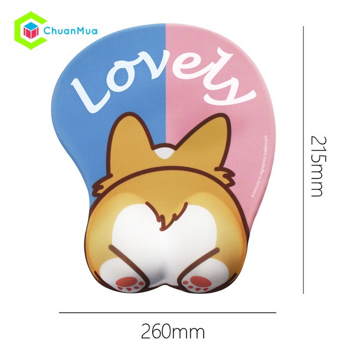 Bàn Di Lót Chuột Cute Mông Cún Có Đệm Tay Silicon ( Giá Sỉ Rẻ, Pad Mouse 3D Corgi, Poodle, Bulldog, Husky, Chân mèo) | BigBuy360 - bigbuy360.vn