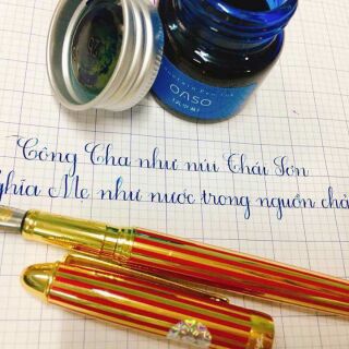 Bút mài Hoàng Ngọc 01 ngòi mài thanh đậm chuyên luyện chữ chuẩn