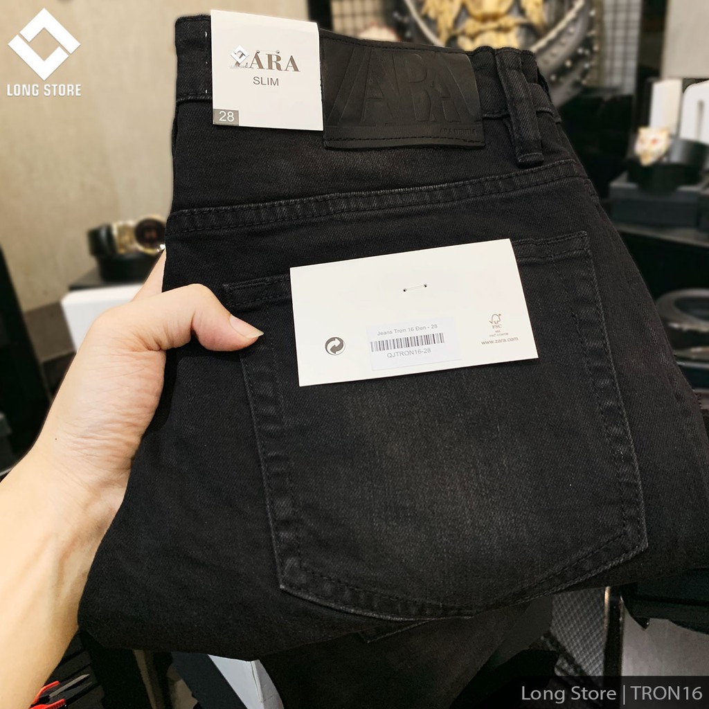 Quần jean nam đen bạc cao cấp ống đứng dáng ôm skinny chất bò co giãn đẹp chuẩn Hàn Quốc có big size Tron16 | BigBuy360 - bigbuy360.vn